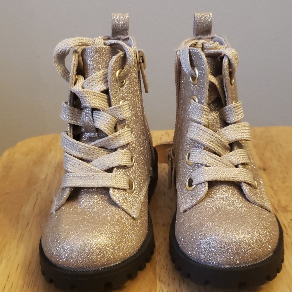 Gold metallic boots